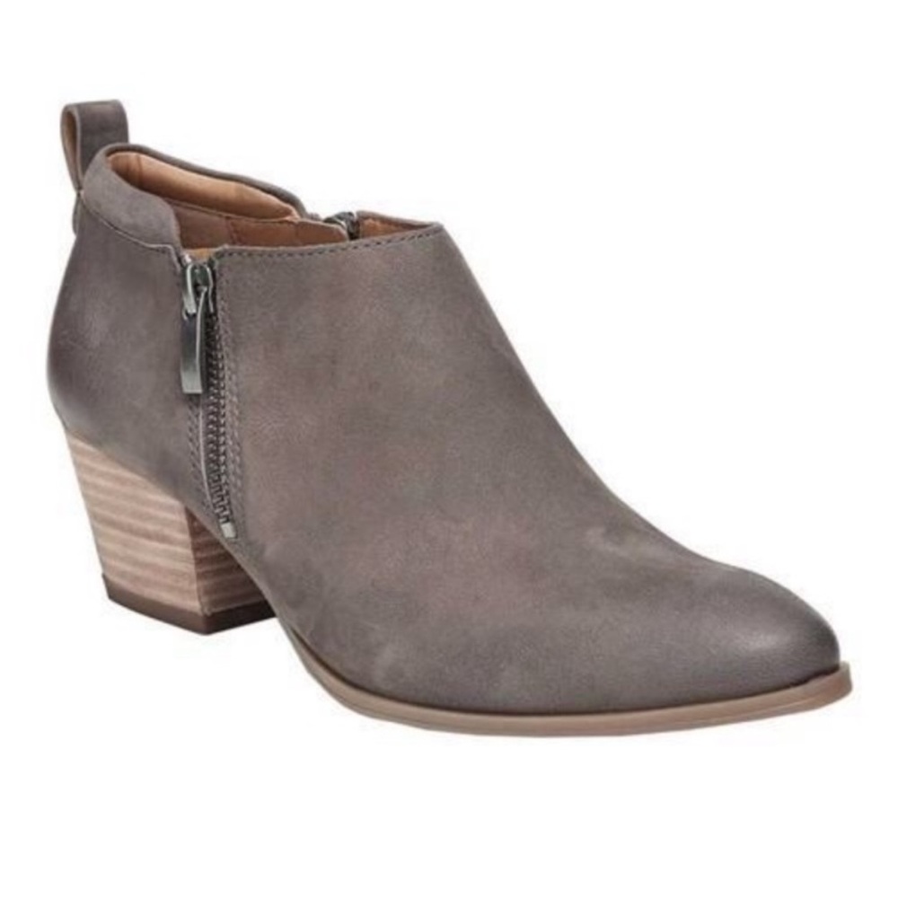 Franco Sarto Granite Grey Leather Ankle Bootie (Nordstrom Exclusive), Size 7